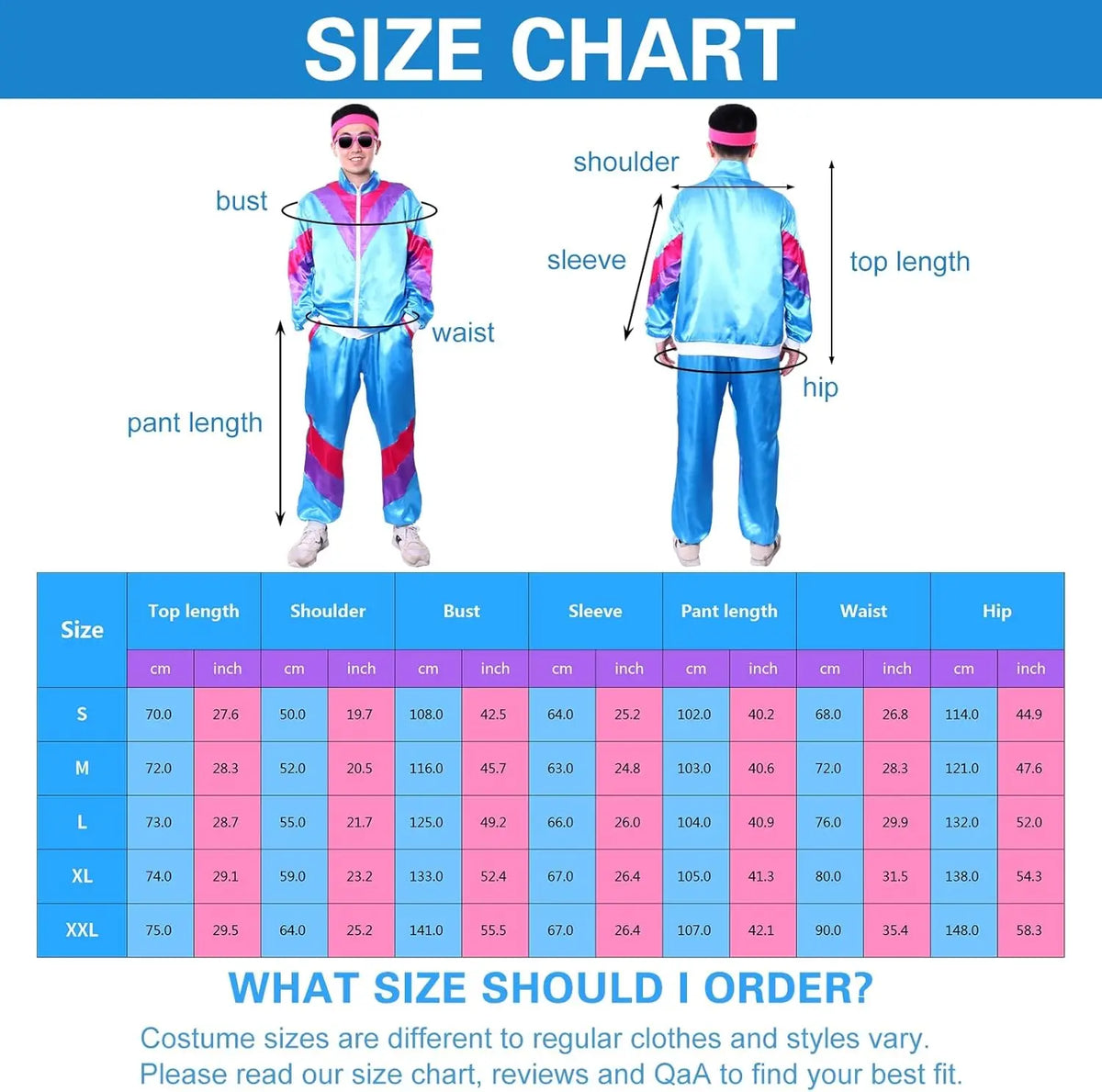 Men's Retro Tracksuit Costume – 80s & 90s Windbreaker Set