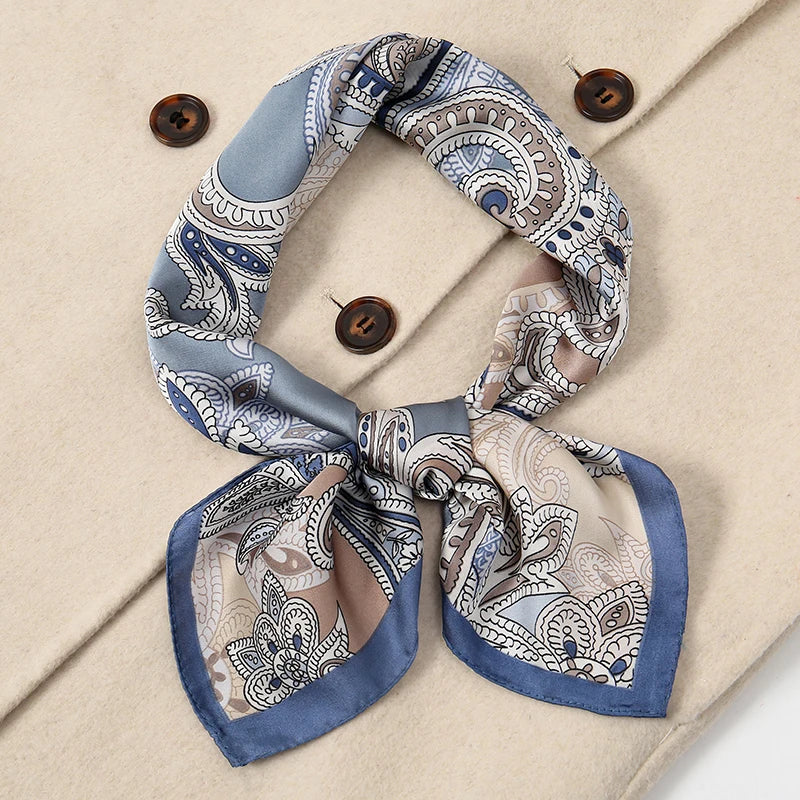 Women's Square Scarf 70x70cm Satin Print Wrap