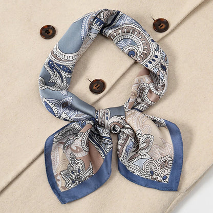 Women's Square Scarf 70x70cm Satin Print Wrap