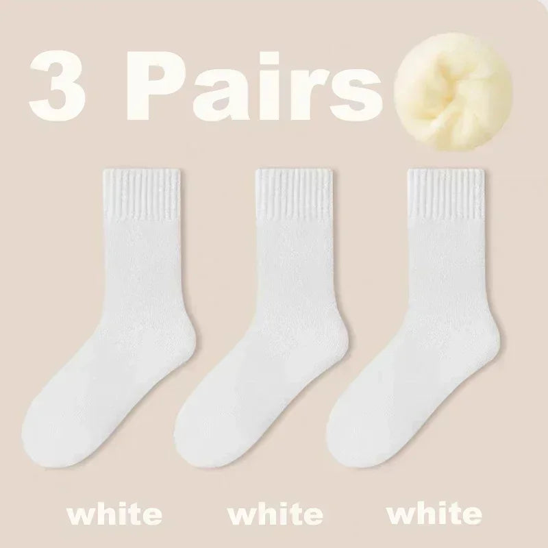Women's Winter Socks Thick Warm Casual Crew Socks 3-Pack