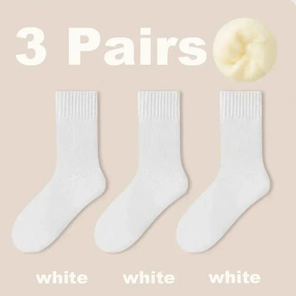 Women's Winter Socks Thick Warm Casual Crew Socks 3-Pack