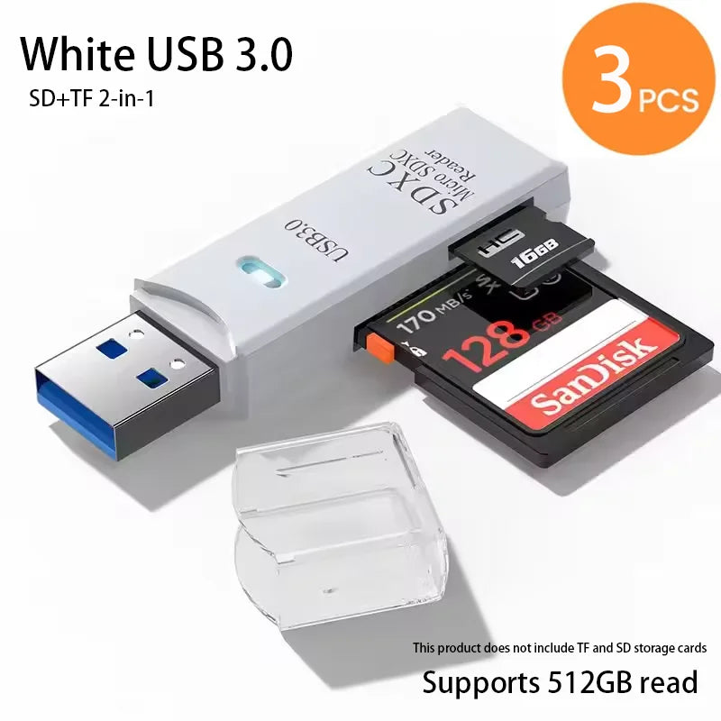 USB 3.0 Card Reader for SD and Micro SD TF Memory Cards