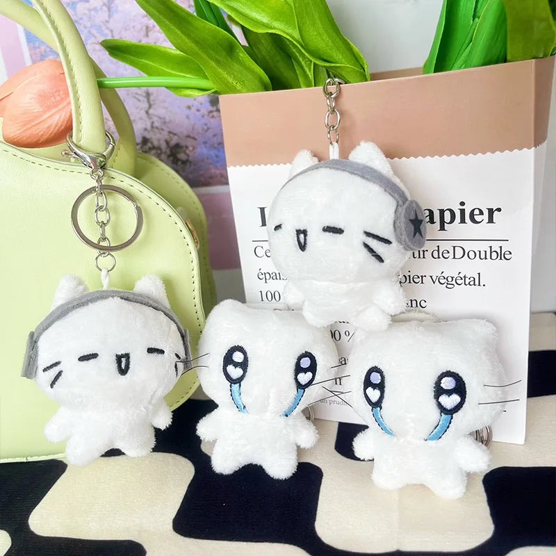 Plush Cat Keychain Cute Cartoon Bag Charm Backpack Pendant