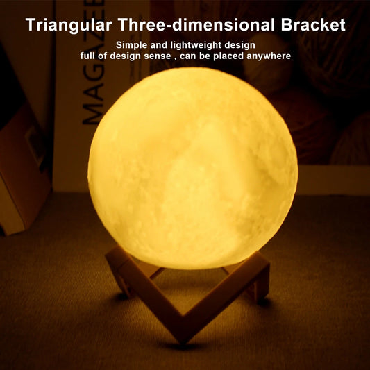 Moon Lamp LED Night Light with Stand for Bedroom Decor