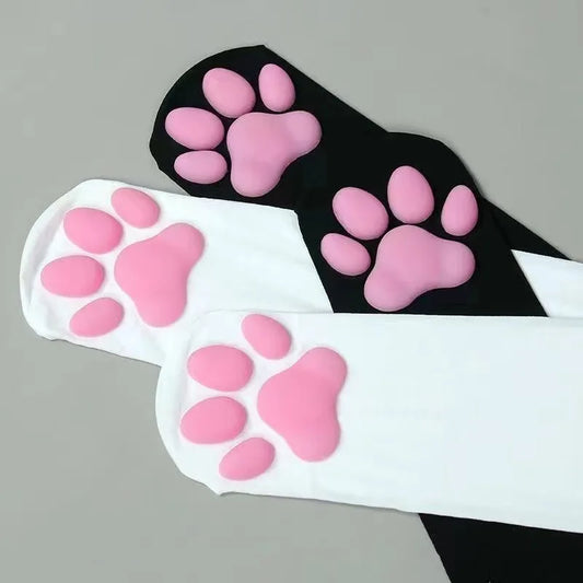 Cat Paw Thigh High Socks – Cute 3D Kitten Cosplay Stockings