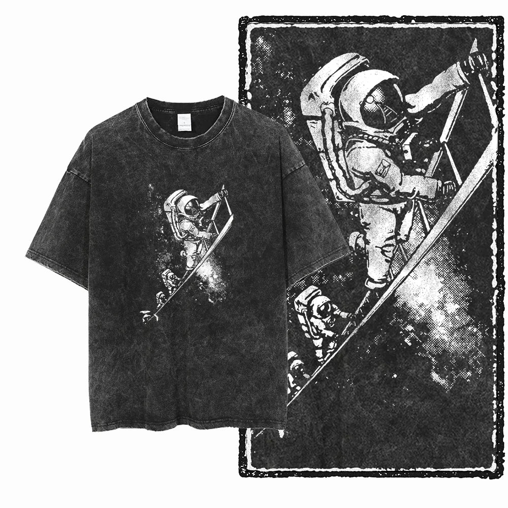 Space T Shirt for Men  Astronaut Graphic Cotton Tee