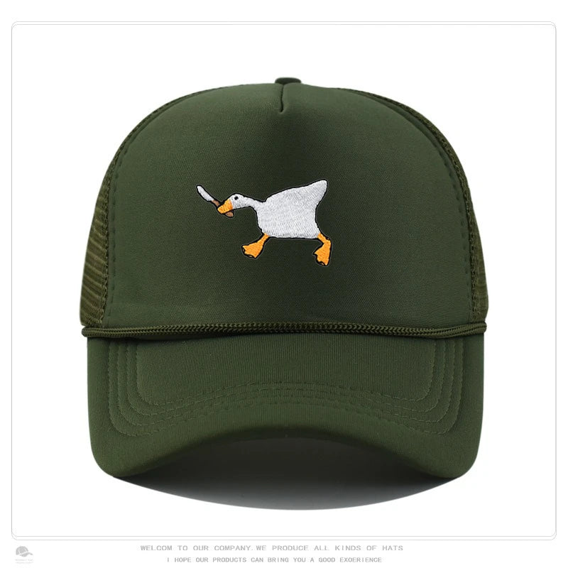 Embroidered Baseball Cap with Goose Design for Men & Women