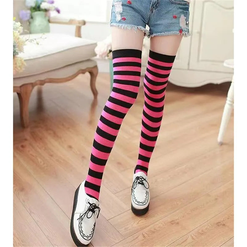 Women’s Striped Socks Long Tube Knee High Fashion Stockings