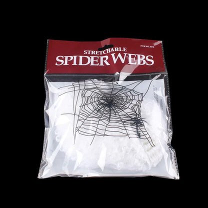 Halloween Spider Web Decoration – Stretchy Cobweb with Spider