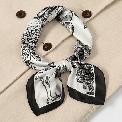 Women's Square Scarf 70x70cm Satin Print Wrap