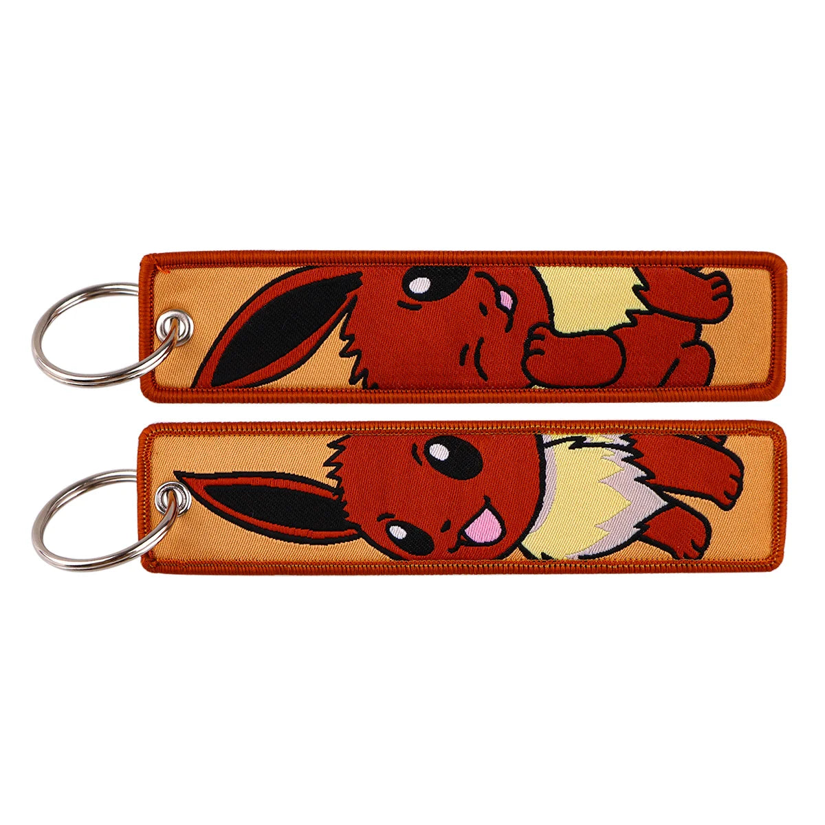 Embroidered Keychain Double-Sided Key Fob for Car & Motorcycle