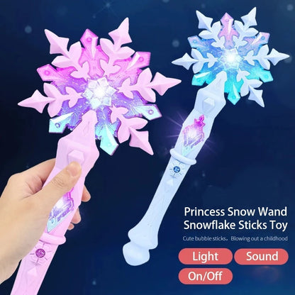 Light Up Wand Toy for Kids, Glowing Princess Snowflake Wand