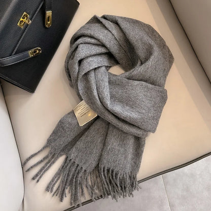 Wool Winter Scarf – 100% Wool Warm Solid Color Wrap