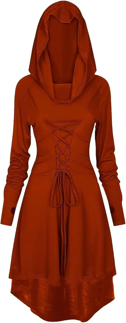 Medieval Costume Dress Hooded Archer Renaissance Halloween Outfit