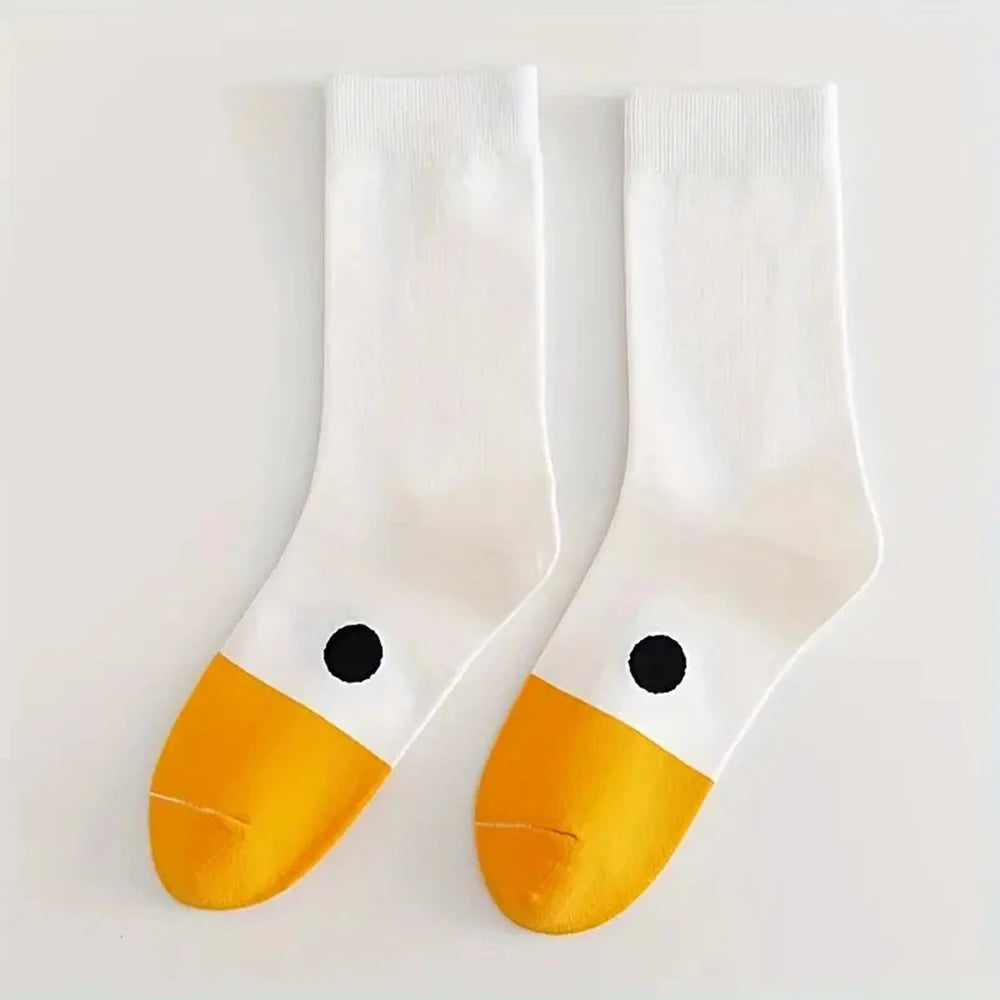 Women's Cartoon Socks, Cute Funny Goose Casual Socks