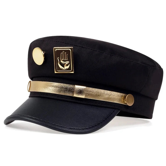 Cosplay Cap – Unisex Adult Flat Top Costume Hat with Badge