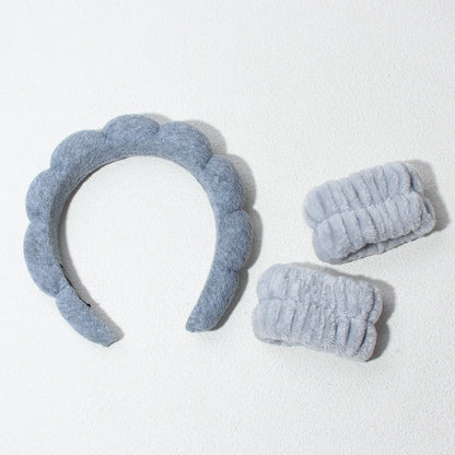 Face Wash Headband Set with Wristbands for Skincare & Makeup
