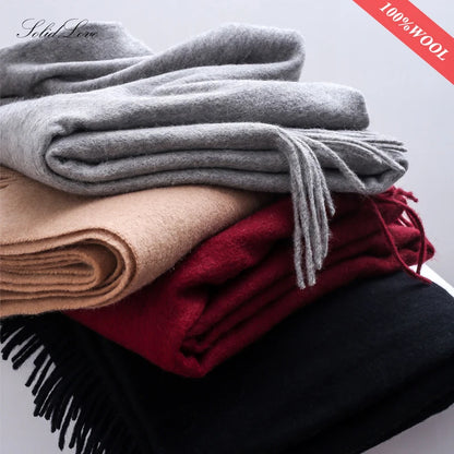 Women's Wool Scarf – Warm Winter Wrap 200×35cm