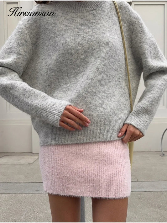 Women's Knit Sweater Oversized O-Neck Warm Winter Pullover