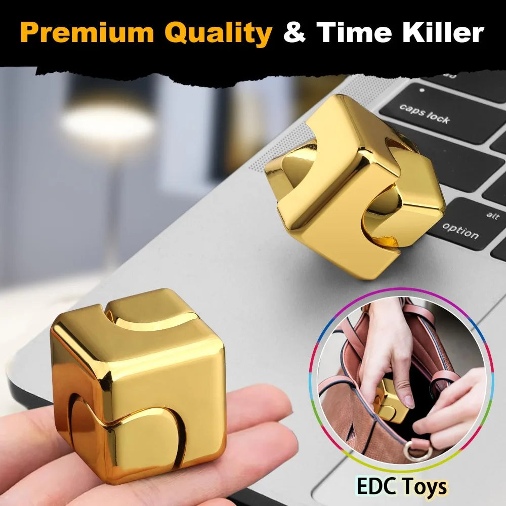 Fidget Spinner Metal Cube Fingertip Gyroscope Toy for Adults
