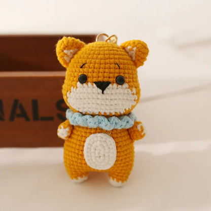 Crochet Rabbit Keychain Cute Knitted Animal Pendant for Bags and Keys