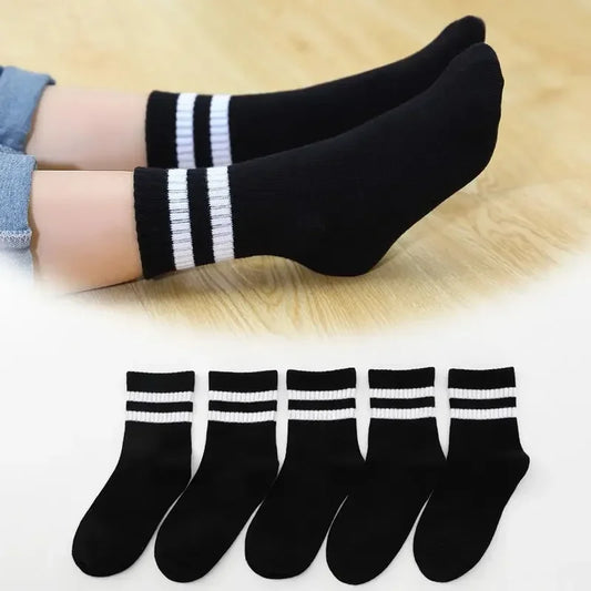 Kids Cotton Socks 5 Pairs Soft School Socks for Boys Girls