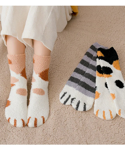 Women's Winter Socks Coral Velvet Warm Fuzzy Floor Socks 2-Pair