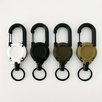 Badge Reel Keychain Retractable Holder with Carabiner Clip