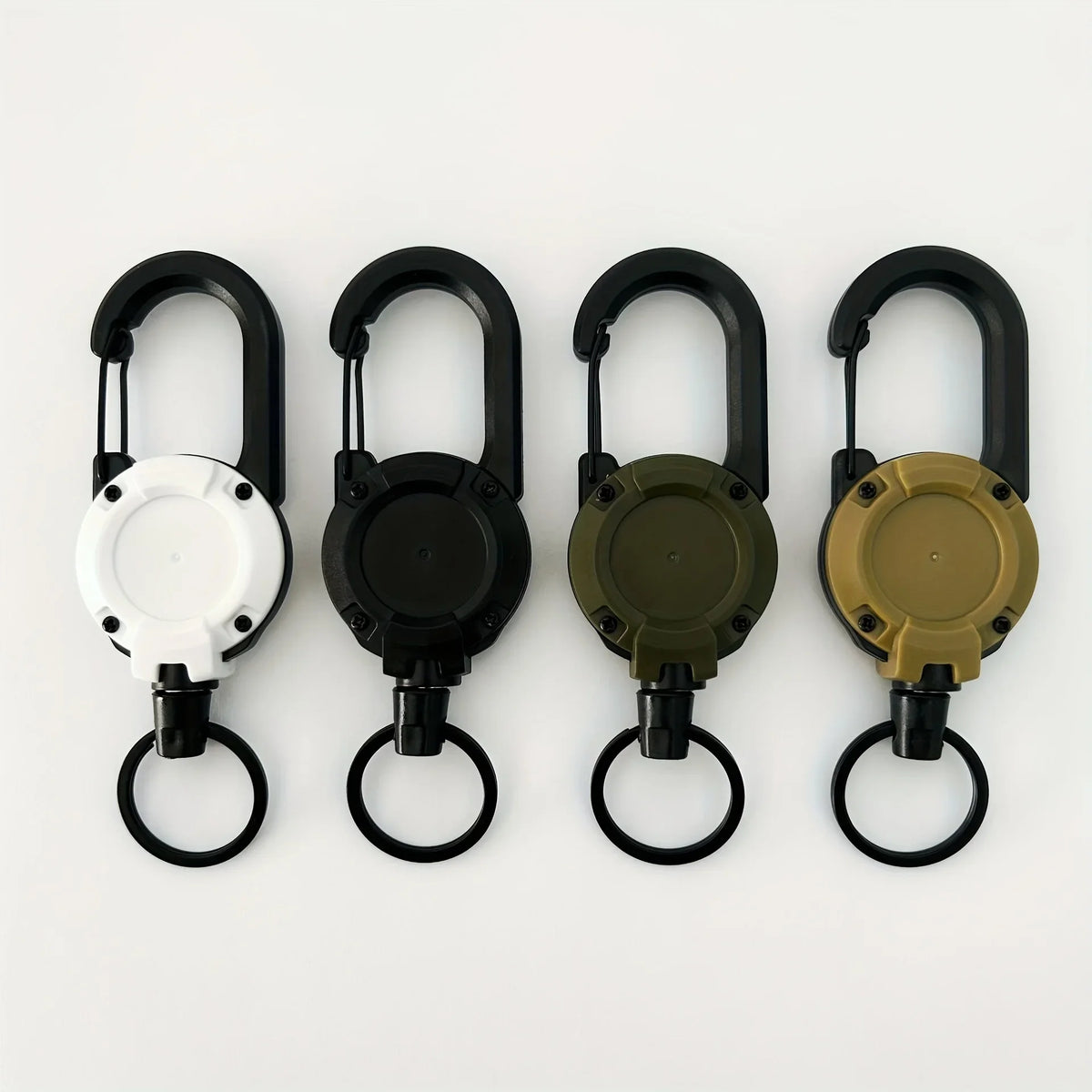 Retractable Keychain Holder with Carabiner Clip Heavy Duty Key Reel