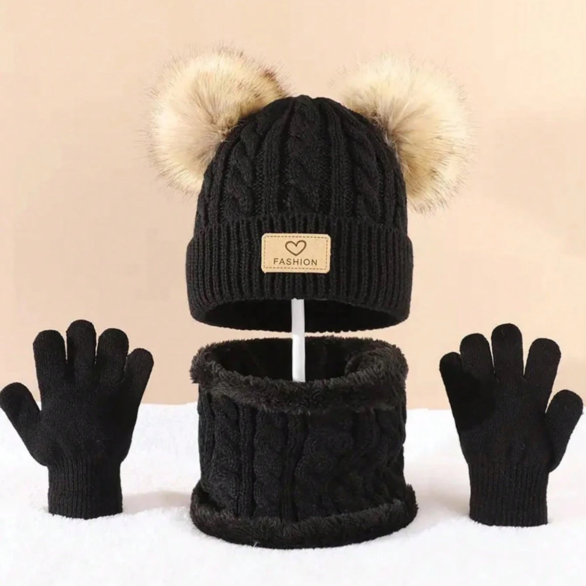 Kids Winter Hat & Neck Warmer Set for Boys and Girls