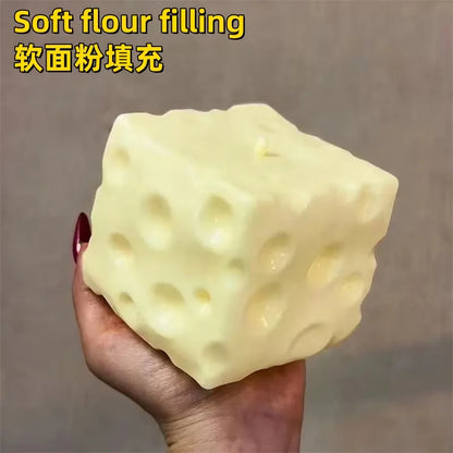 Cheese Stress Ball – Jumbo Squeeze & Moldable Sensory Fidget Toy