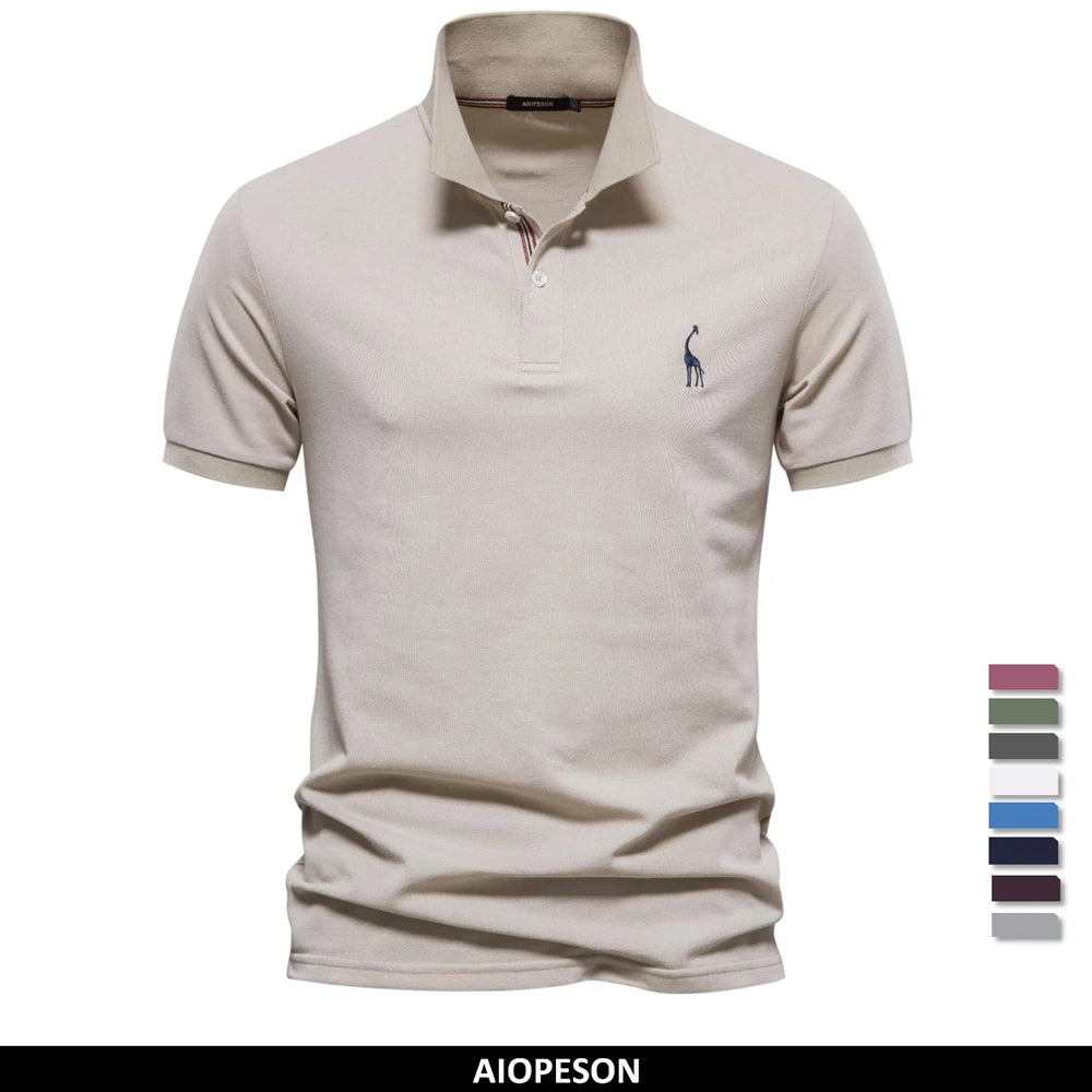 Men's Polo Shirts Cotton Short Sleeve Casual Polo Shirt