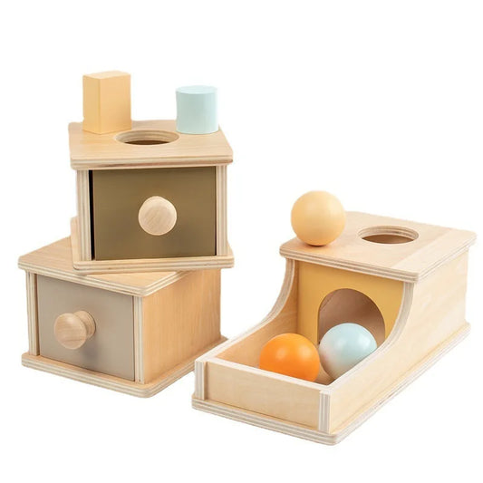Wooden Coin Box Toy Montessori Learning Game for Toddlers