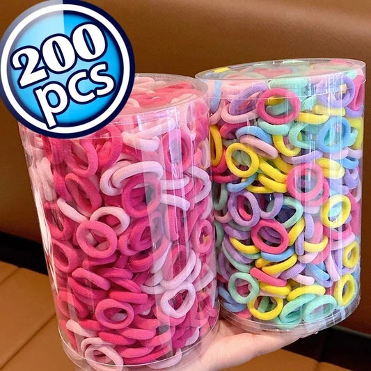 Small Hair Ties for Girls – Colorful Nylon Hair Bands