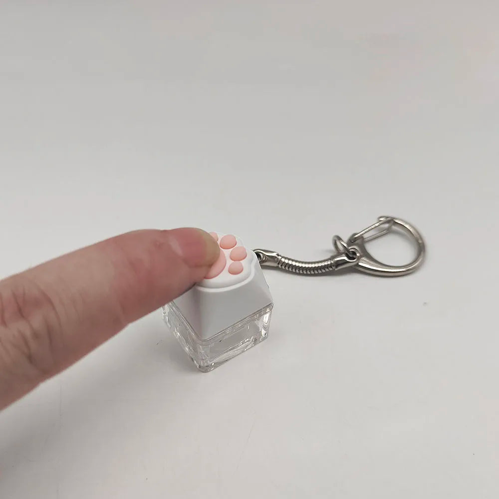 Fidget Keychain Cat Paw Silicone Clicker Toy