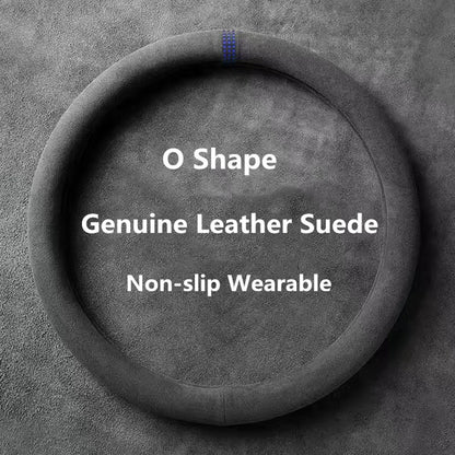 Suede Steering Wheel Cover Universal 37-38cm Non Slip Wrap