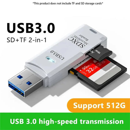 USB 3.0 Card Reader for SD and Micro SD TF Memory Cards