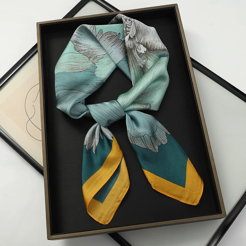 Women's Square Scarf 70x70cm Satin Print Wrap