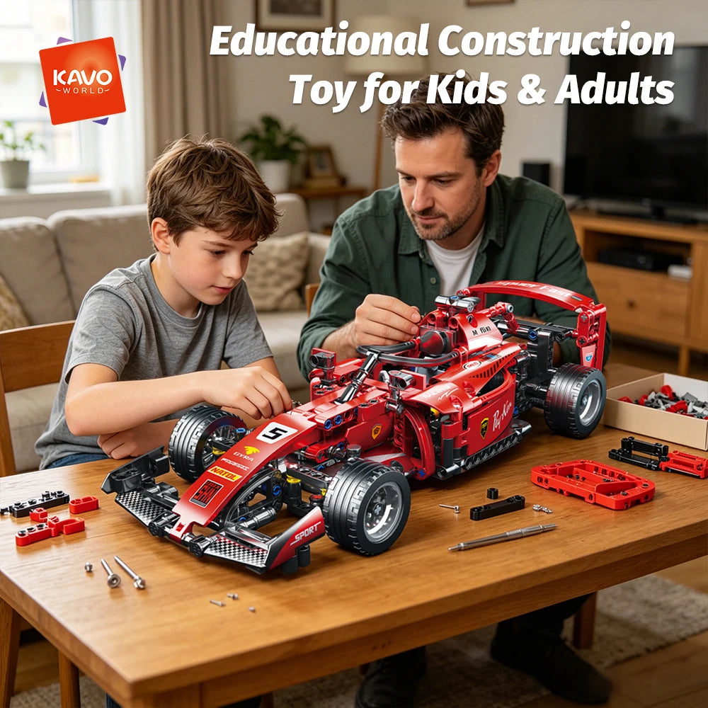 RC Car Building Set Sports Car Model Kit for Kids & Adults
