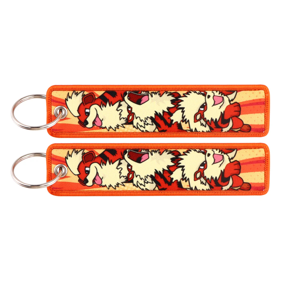 Embroidered Keychain Double-Sided Key Fob for Car & Motorcycle