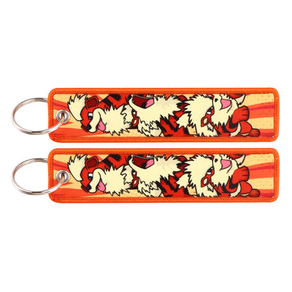 Embroidered Keychain Double-Sided Key Fob for Car & Motorcycle