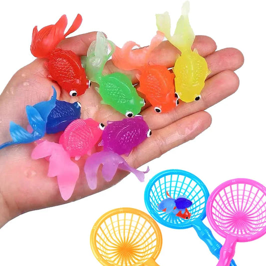 10PCS Goldfish Bath Toys – Floating Fish Water Play Set for Kids