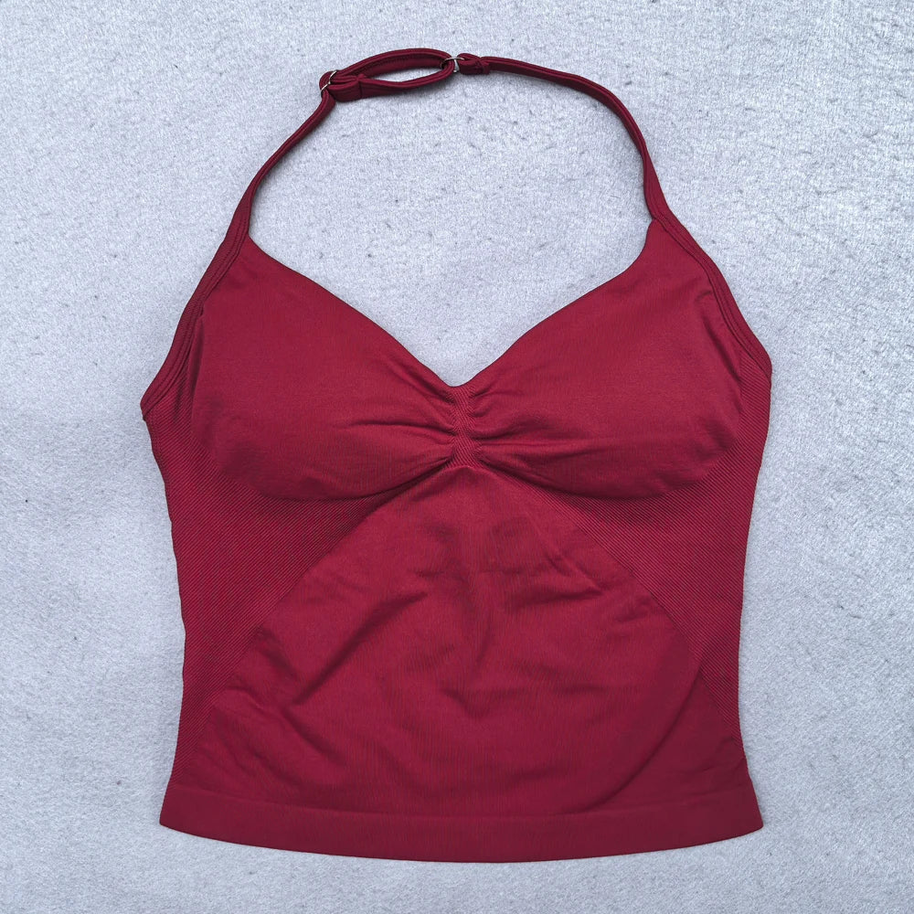 Women's Workout Tank Top Built-In Bra Sleeveless Yoga Gym Top