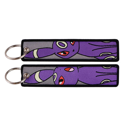 Embroidered Keychain Double-Sided Key Fob for Car & Motorcycle