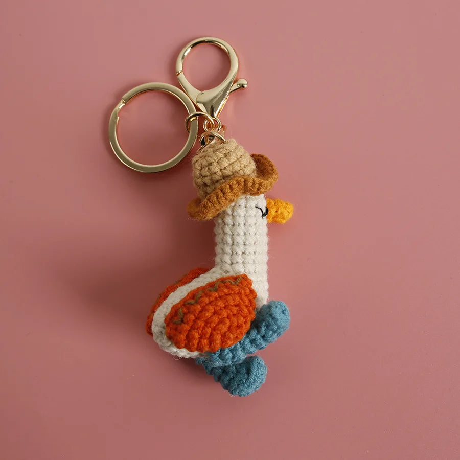 Sheep Keychain Cute Crochet Animal Keyring for Bags and Keys