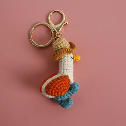 Sheep Keychain Cute Crochet Animal Keyring for Bags and Keys