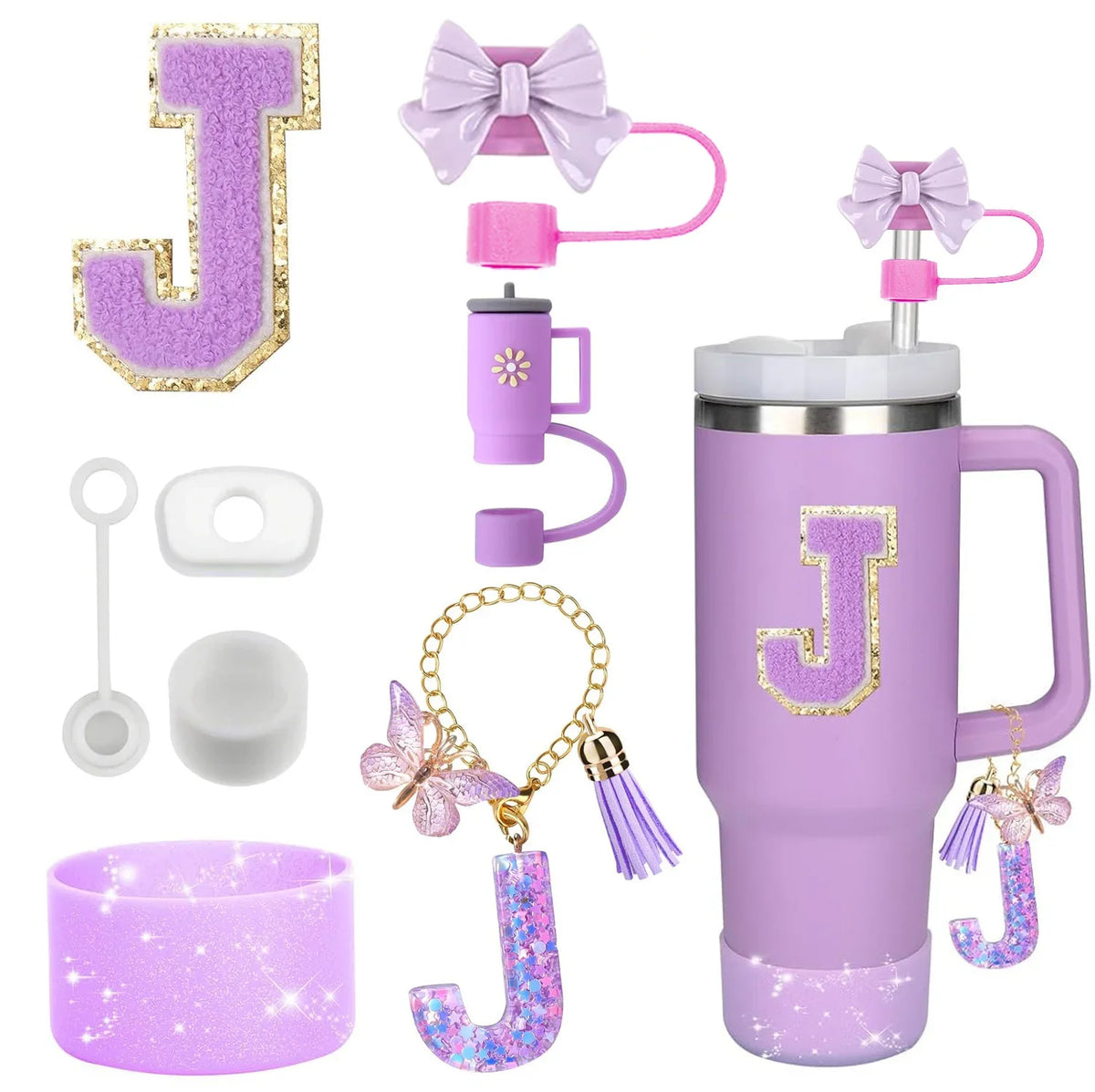Tumbler Accessories Set – 8PCS Silicone Straw & Cup Covers