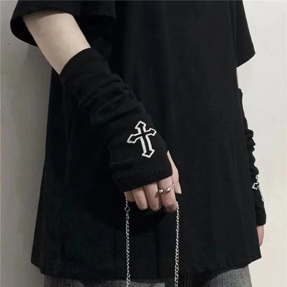 Fingerless Gloves – Long Gothic Arm Warmers for Men & Women