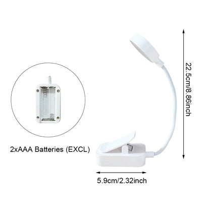 Clip On Book Light LED Portable Reading Lamp 3 Color Dimmable
