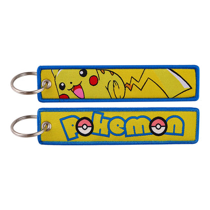 Embroidered Keychain Double-Sided Key Fob for Car & Motorcycle